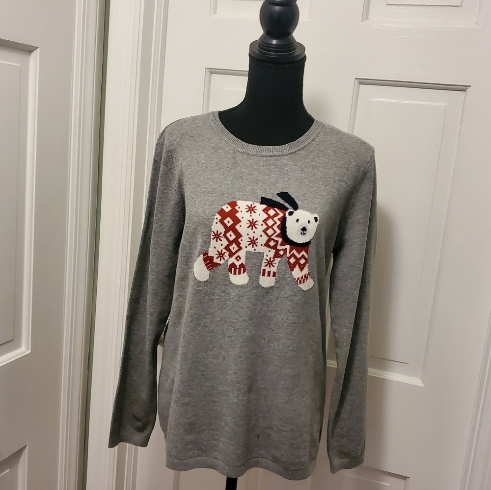 NWT Tommy Hilfiger Polar Bear Pullover Sweater 100% Cotton Size Large, Ret. $69